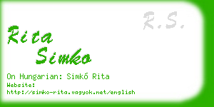 rita simko business card